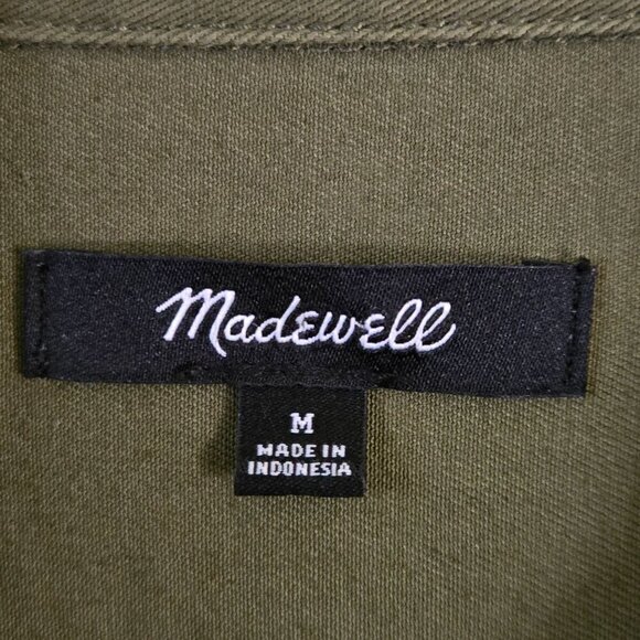 Madewell NWOT Mini Shirt Dress In Loden 2023 Pockets Size M - Picture 9 of 11